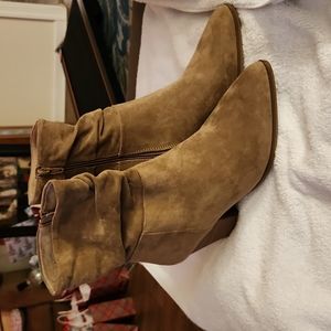 Tan colored slouch boots with heel size 9.5 target